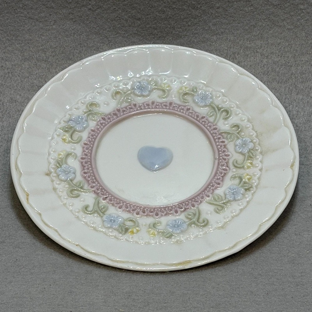1994 Precious Moments Enesco Heart Trinket Dish Porcelain Ring Plate Mother Day